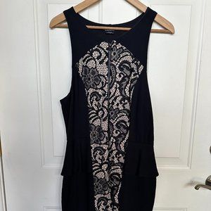bebe Black/Cream Dress, Size: Large, EUC
